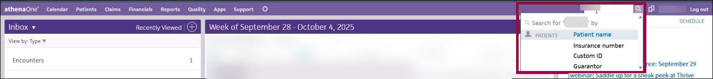 athena patient search 