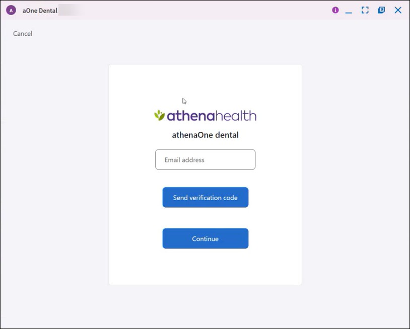 athenaOne Dental login window